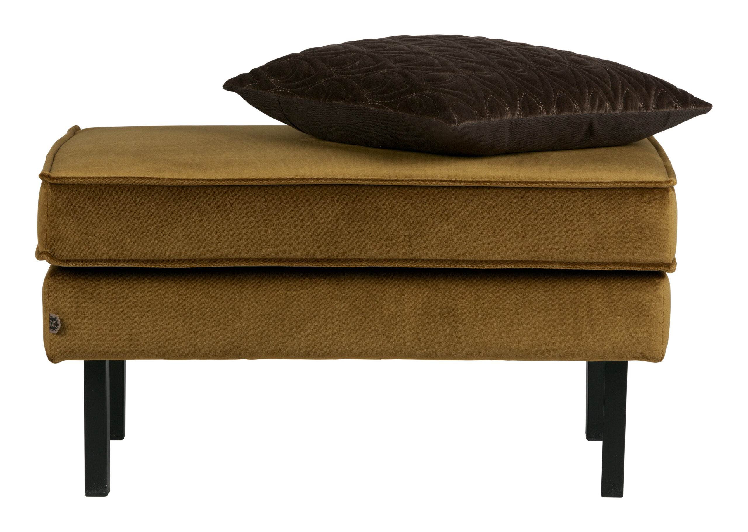 WOOOD Hocker 'Rodeo' Velvet, kleur Honey (geel) - Afbeelding 3