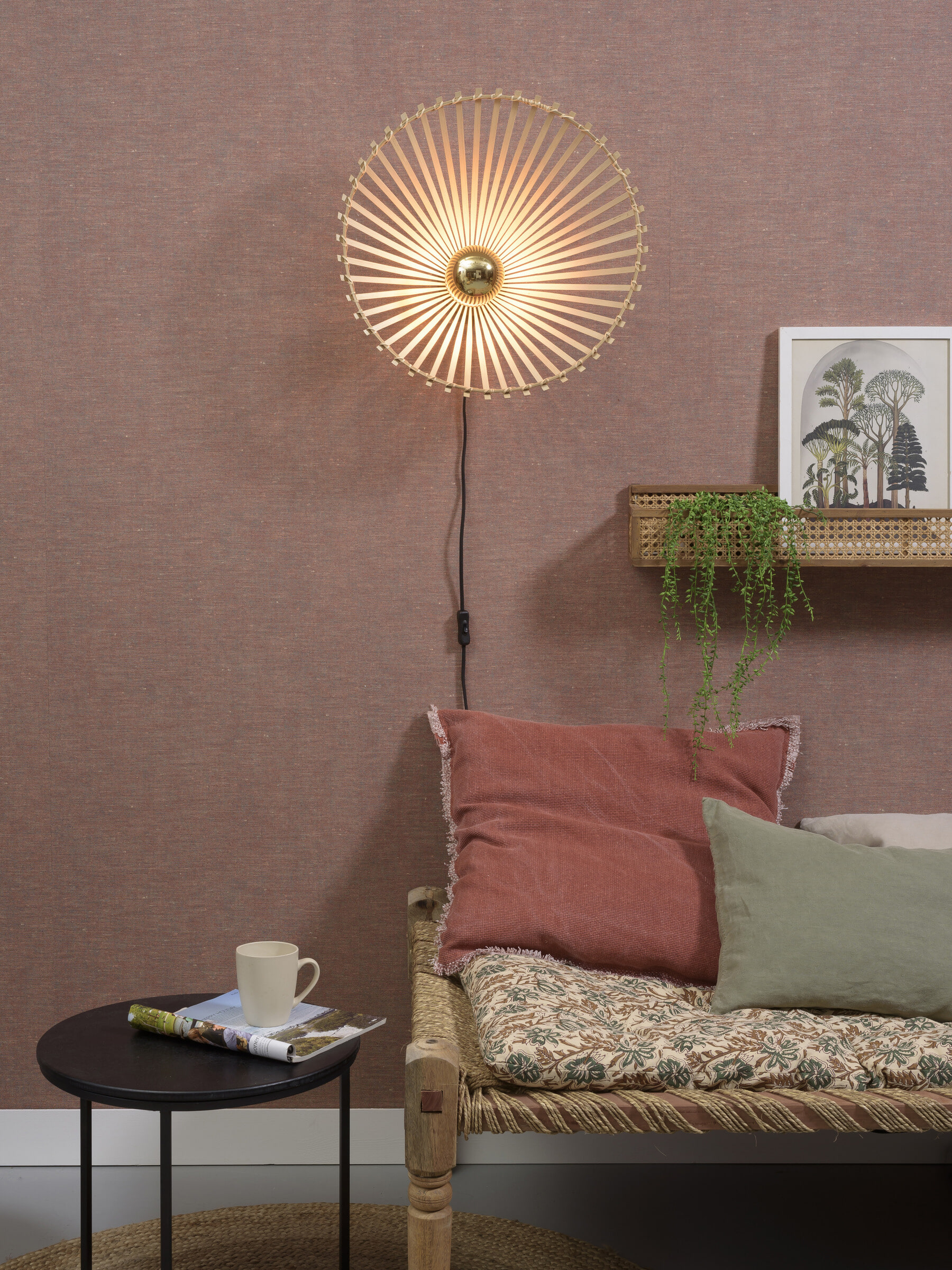 GOOD&MOJO Wandlamp 'Bromo' Medium, Bamboe, kleur Naturel - Afbeelding 3