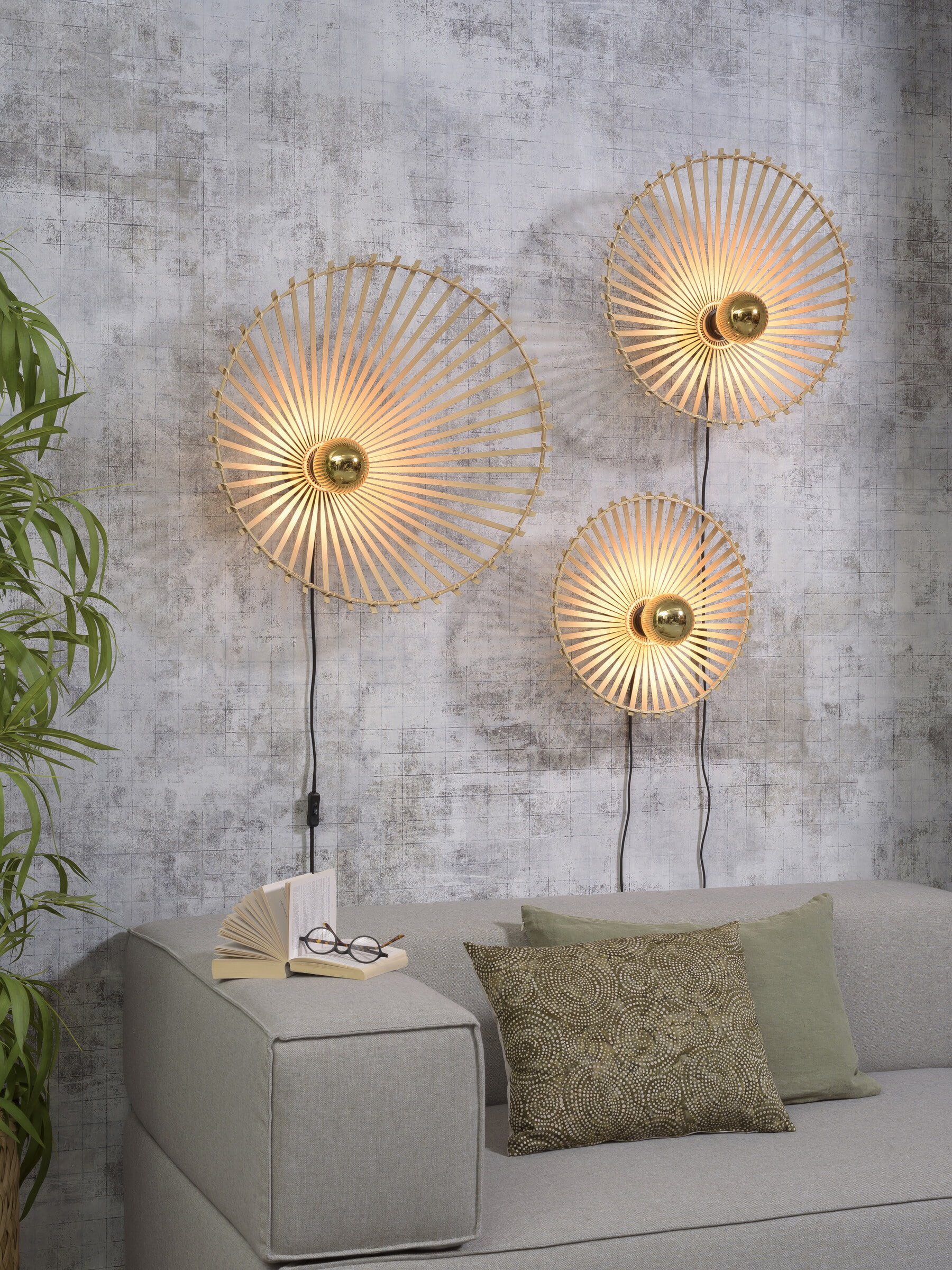 GOOD&MOJO Wandlamp 'Bromo' Medium, Bamboe, kleur Naturel - Afbeelding 4