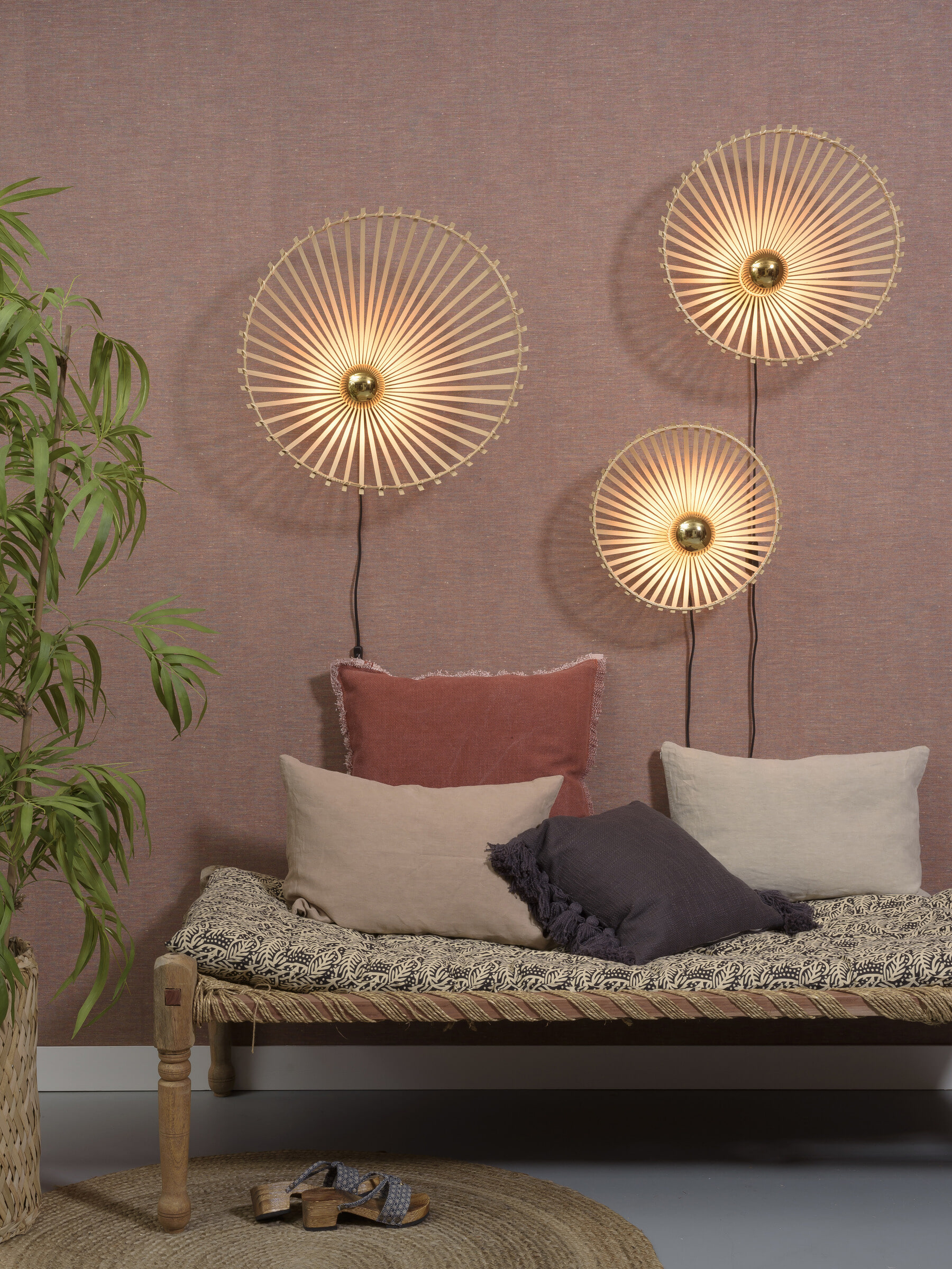 GOOD&MOJO Wandlamp 'Bromo' Medium, Bamboe, kleur Naturel - Afbeelding 5