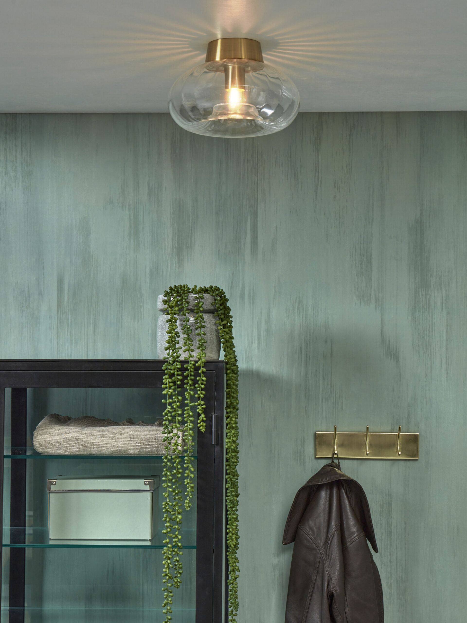 its about RoMi Plafondlamp 'Brussels' Glas, 28cm, kleur Goud - Afbeelding 3