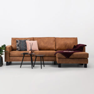 Sohome Loungebank 'Mathew' Rechts, Microleder, kleur cognac