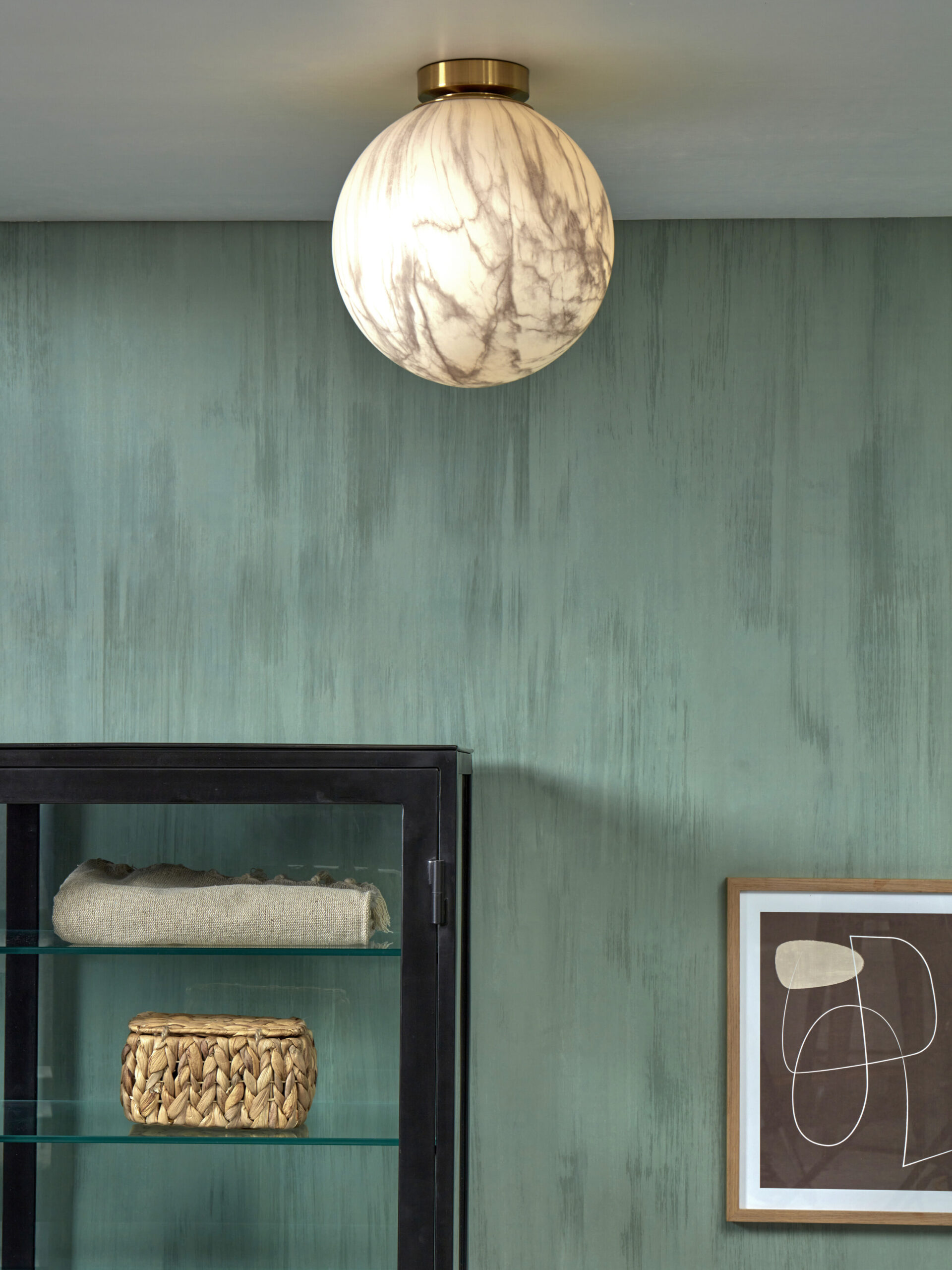 its about RoMi Plafondlamp 'Carrara' 28cm, Marmerlook, kleur Wit - Afbeelding 3