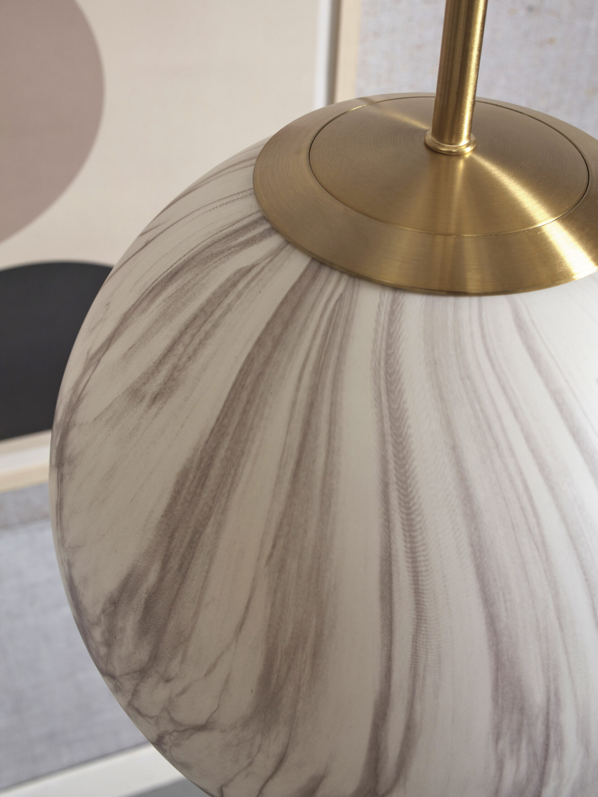 its about RoMi Hanglamp 'Carrara' 28cm, Marmerlook, kleur Wit - Afbeelding 7