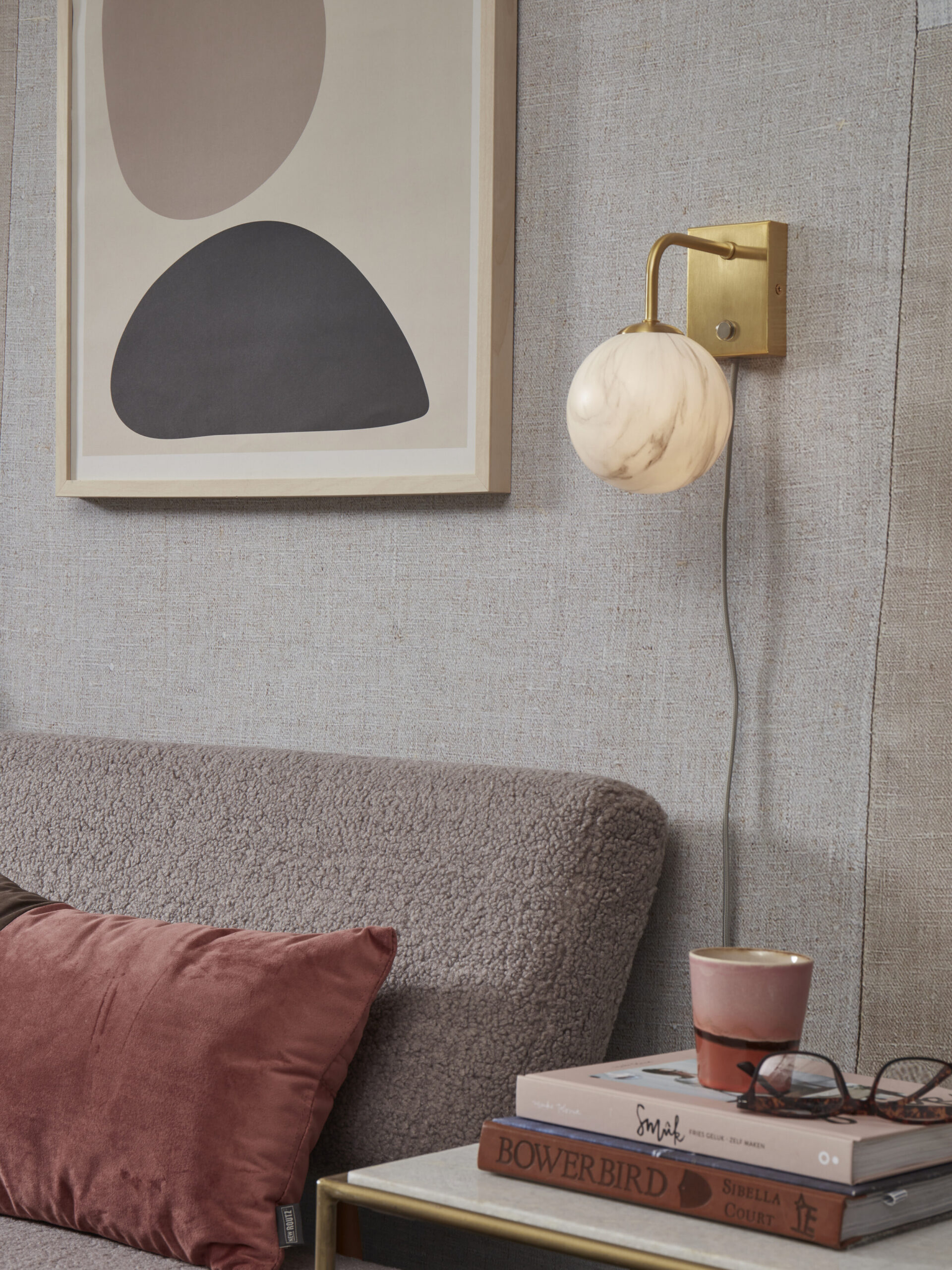 its about RoMi Wandlamp 'Carrara' Marmerprint, kleur Goud - Afbeelding 3