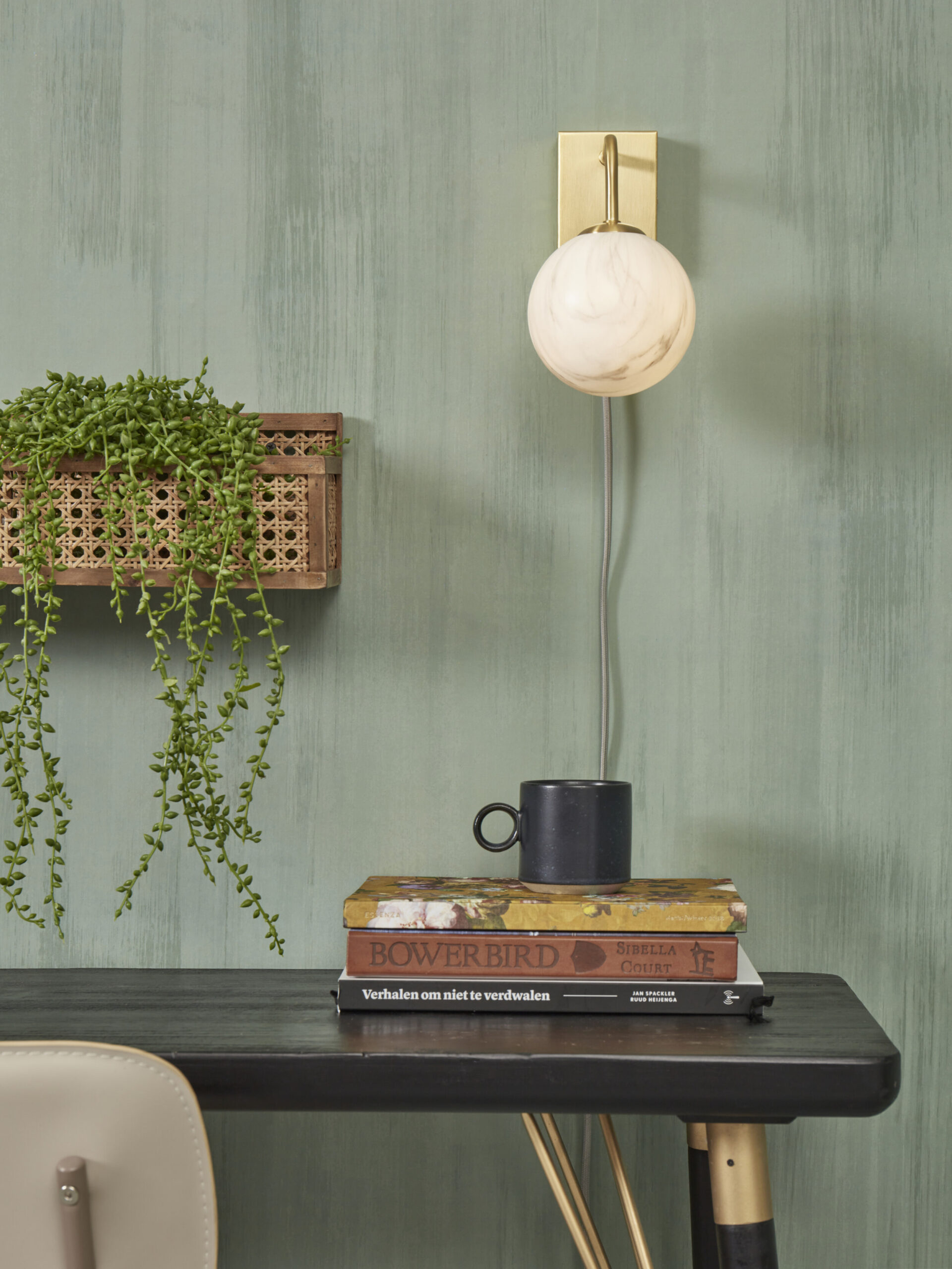 its about RoMi Wandlamp 'Carrara' Marmerprint, kleur Goud - Afbeelding 5