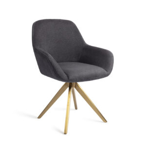 Jesper Home Eetkamerstoel 'Kushi' Turn Gold, kleur Black-Out