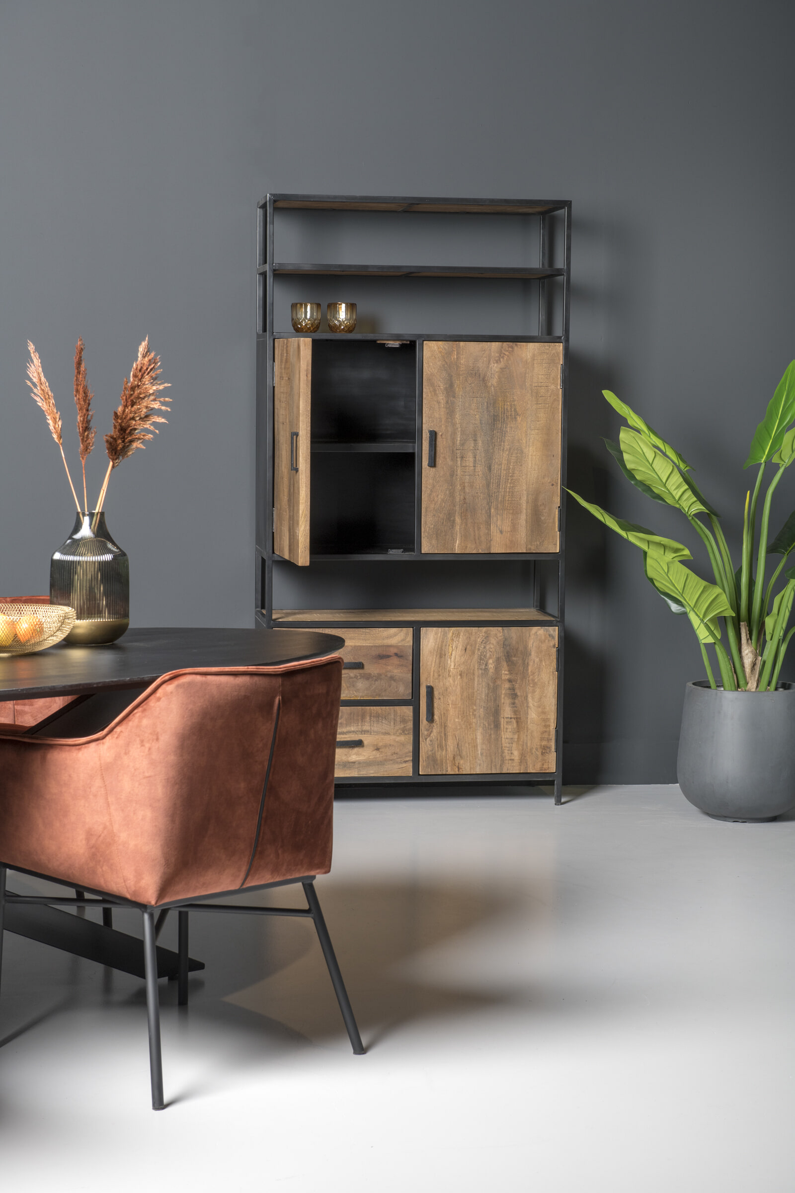 LivingFurn Opbergkast 'Sturdy' kleur Naturel, 200 x 100cm - Afbeelding 2