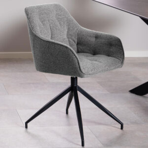 Bendt Draaibare Eetkamerstoel 'Loren' Bouclé, kleur Grijs