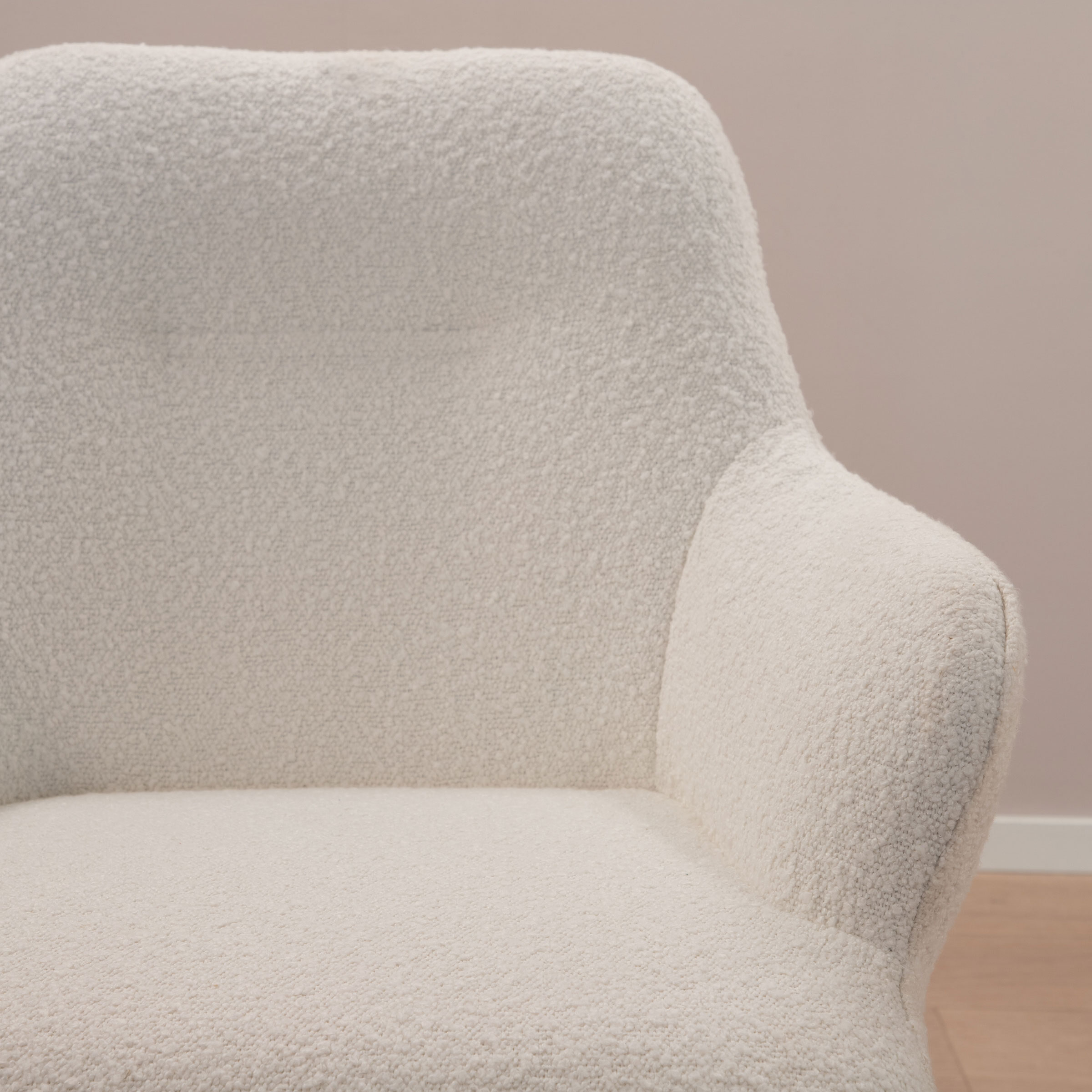 Sohome Draaibare Eetkamerstoel 'Aimée' Bouclé, kleur Wit - Afbeelding 2