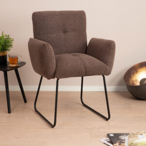 Tower Living Eetkamerstoel 'Dante' Teddy, kleur Donkerbruin