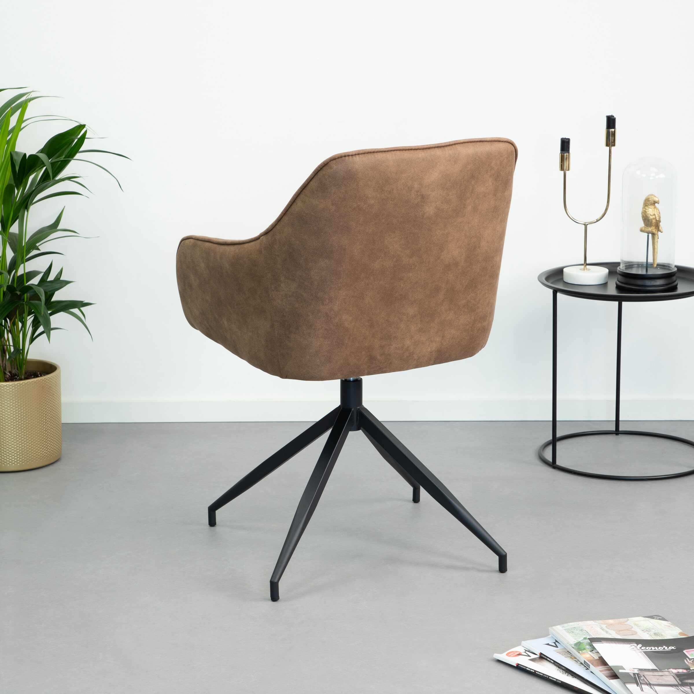 Bendt Eetkamerstoel 'Helena' Draaibaar, kleur Bruin - Afbeelding 3