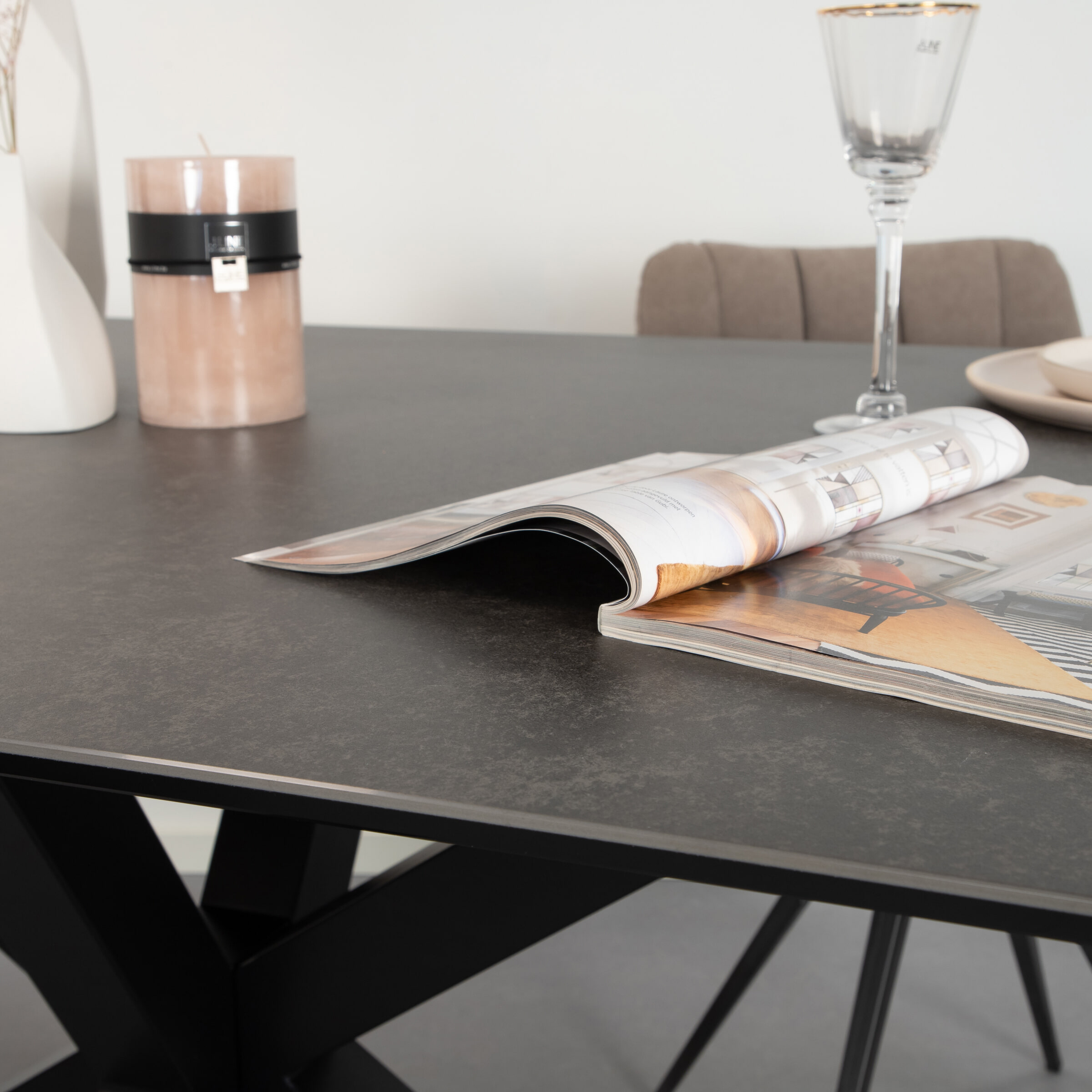 Sohome Eettafel 'Parker' Keramiek, 200 x 100cm, kleur Zwart - Afbeelding 2