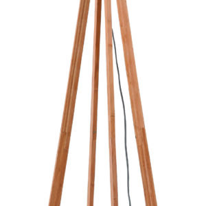 Good&Mojo Vloerlamp 'Everest' Bamboe en Eco linnen, kleur Denimblauw