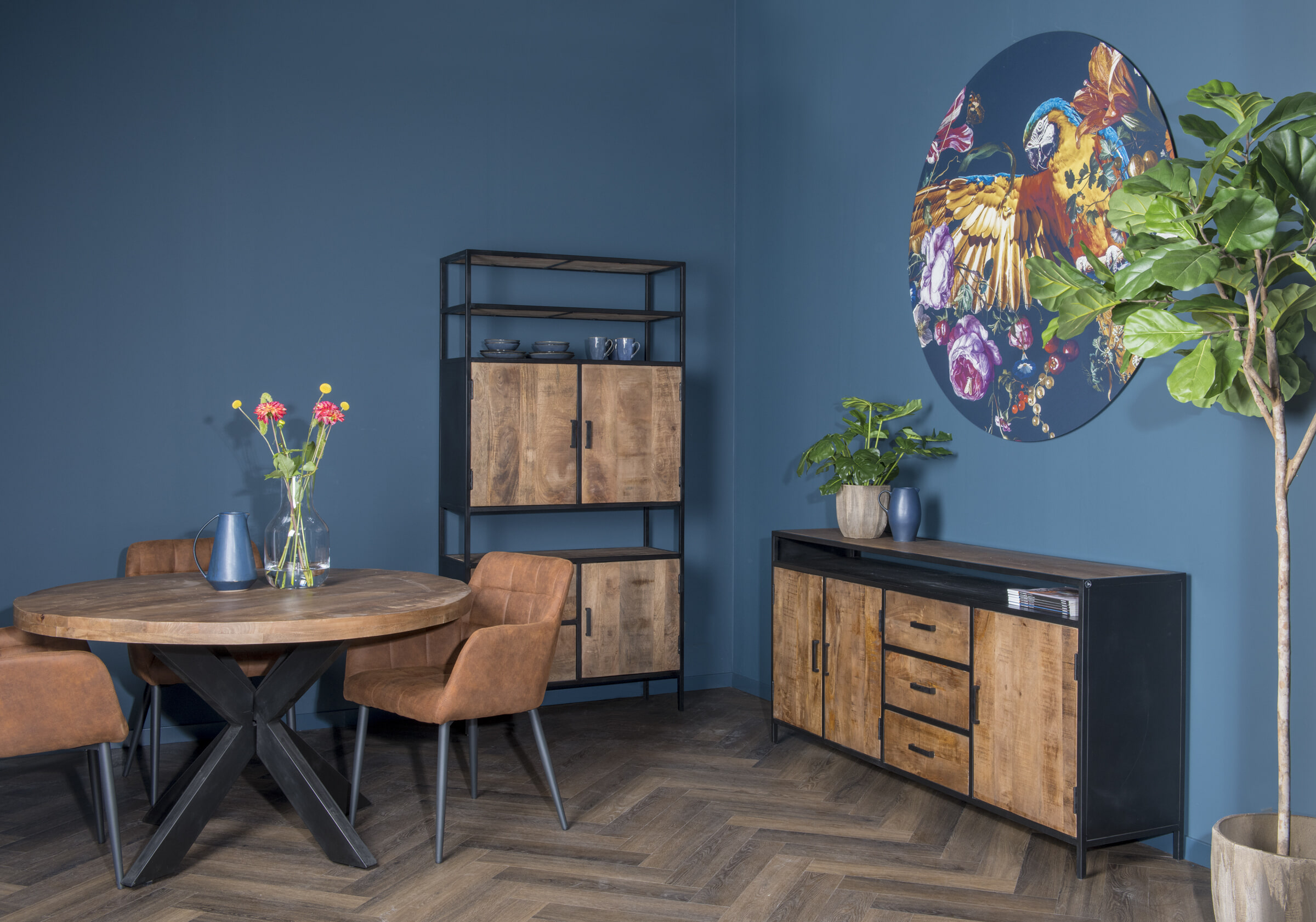 LivingFurn Opbergkast 'Sturdy' kleur Naturel, 200 x 100cm - Afbeelding 3