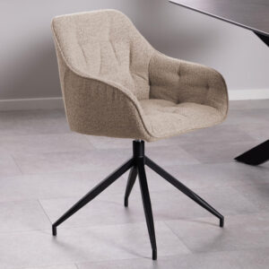 Bendt Draaibare Eetkamerstoel 'Loren' Bouclé, kleur Beige