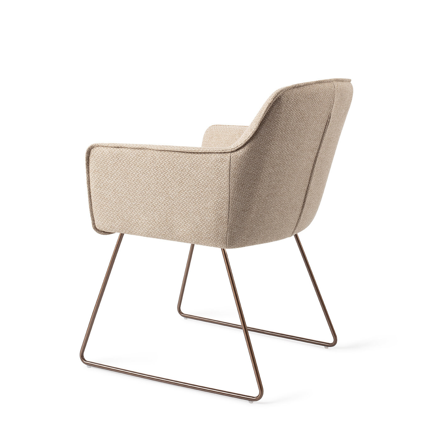 Jesper Home Eetkamerstoel 'Hofu' Slide Rose Gold, kleur Wild Walnut - Afbeelding 3