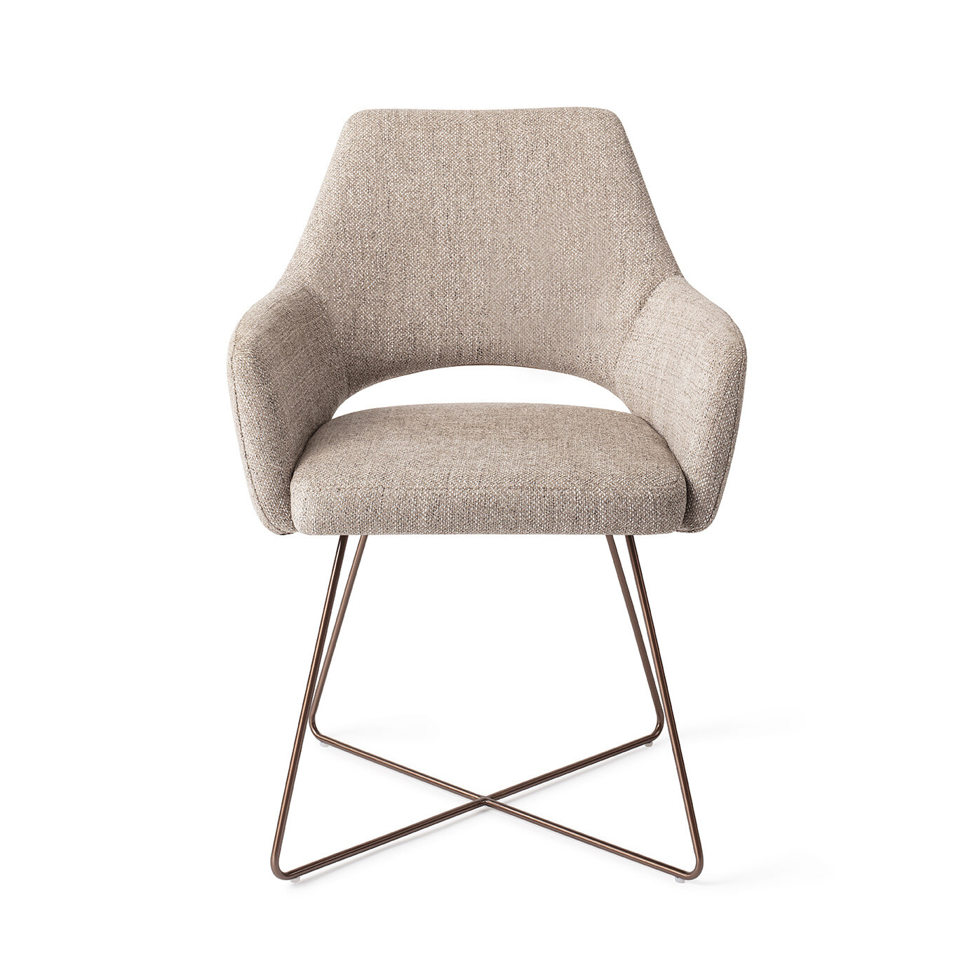 Jesper Home Eetkamerstoel 'Yanai' Cross Rose Gold, kleur Biscuit Beach - Afbeelding 2