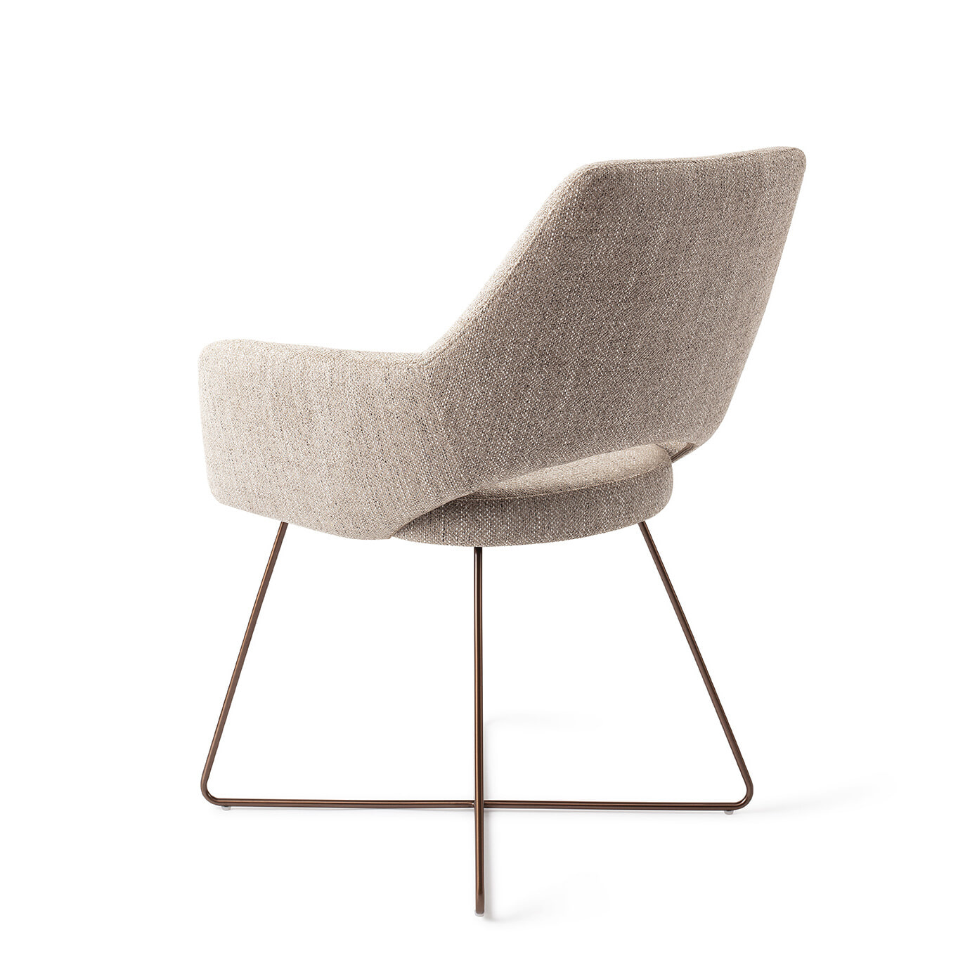 Jesper Home Eetkamerstoel 'Yanai' Cross Rose Gold, kleur Biscuit Beach - Afbeelding 3
