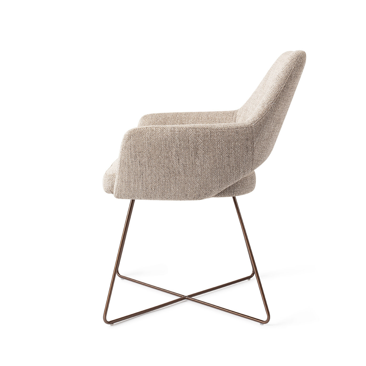 Jesper Home Eetkamerstoel 'Yanai' Cross Rose Gold, kleur Biscuit Beach - Afbeelding 4