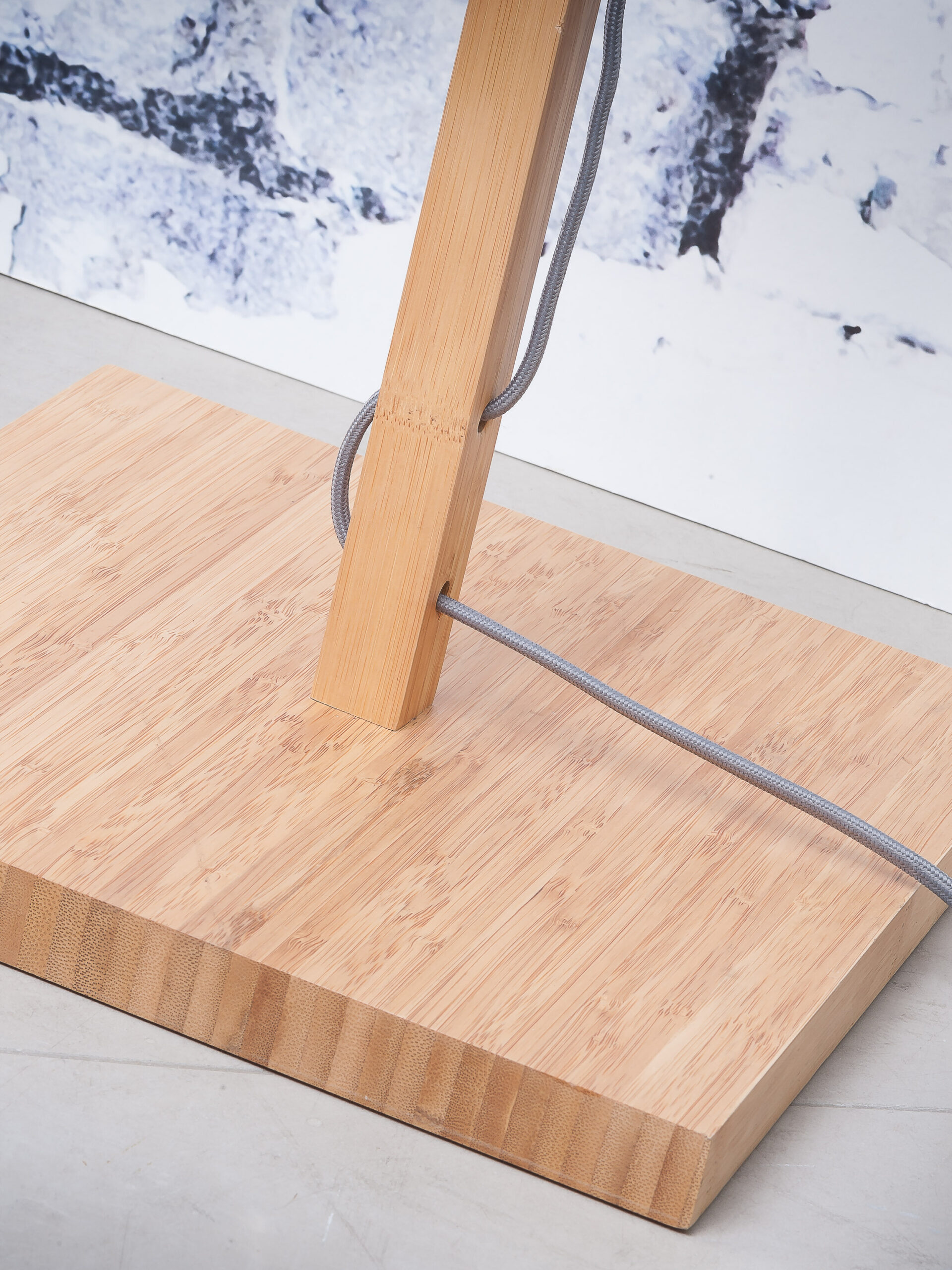 Good&Mojo Vloerlamp 'Fuji' Bamboe en Eco linnen, kleur Groen - Afbeelding 2