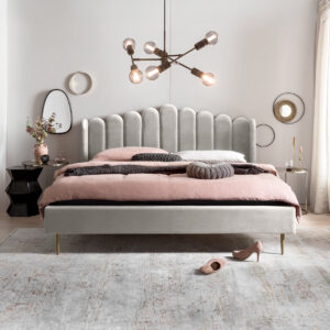 Artistiq Bed 'Harrell' Velvet, 180 x 200cm, kleur Beige