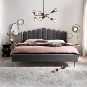 Artistiq Bed 'Harrell' Velvet, 180 x 200cm, kleur Grijs
