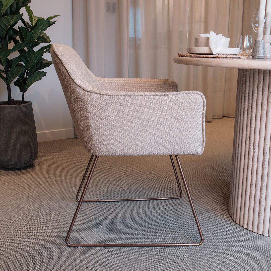 Jesper Home Eetkamerstoel 'Hofu' Slide Rose Gold, kleur Wild Walnut - Afbeelding 5