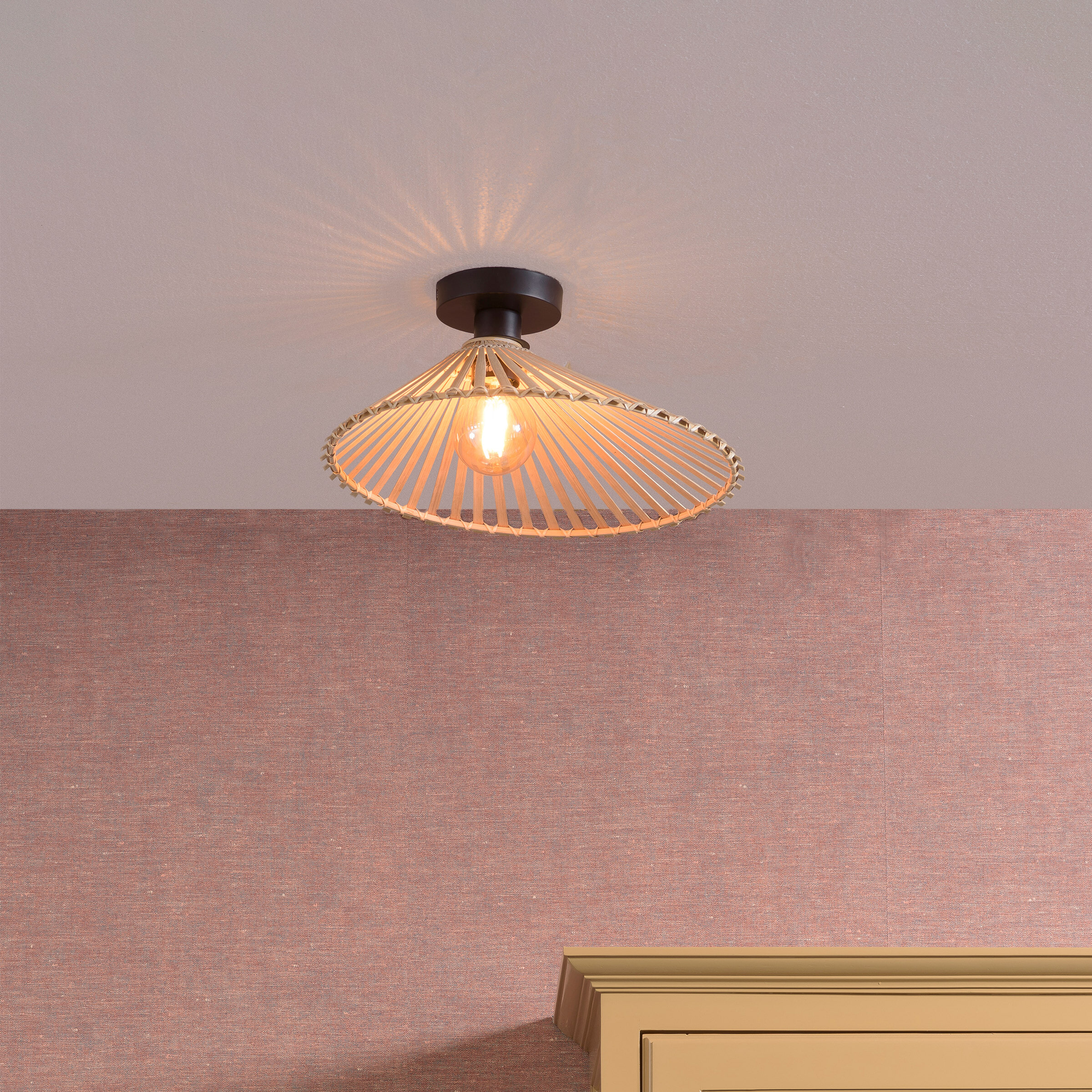 GOOD&MOJO Plafondlamp 'Bromo' Small, Bamboe, kleur Naturel