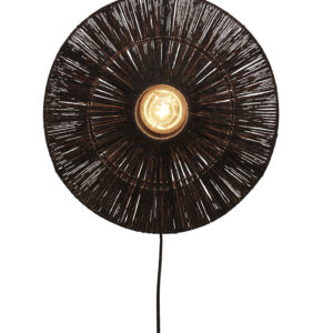 GOOD&MOJO Wandlamp 'Iguazu' Jute, 40cm, kleur Zwart