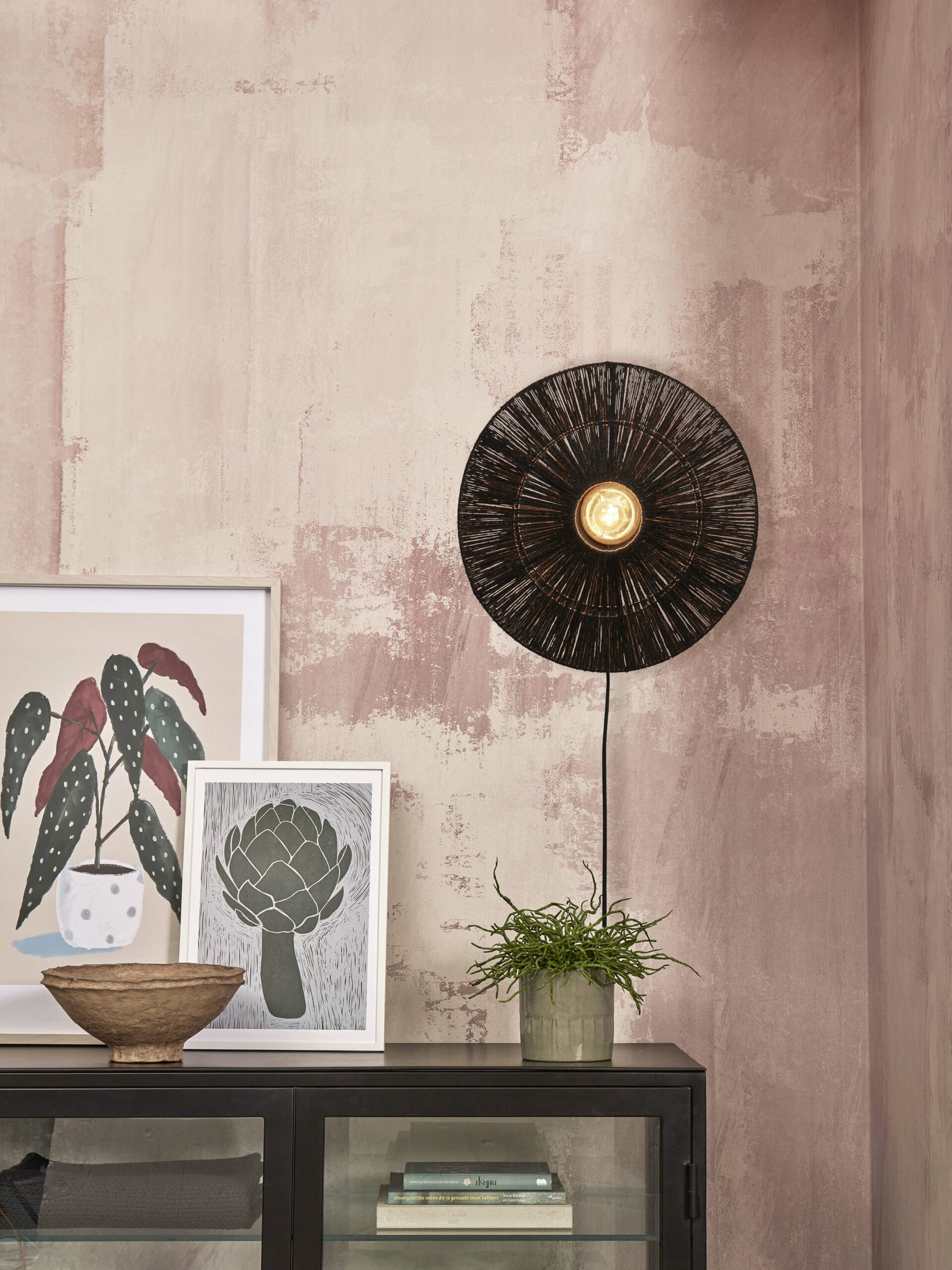 GOOD&MOJO Wandlamp 'Iguazu' Jute, 40cm, kleur Zwart - Afbeelding 6