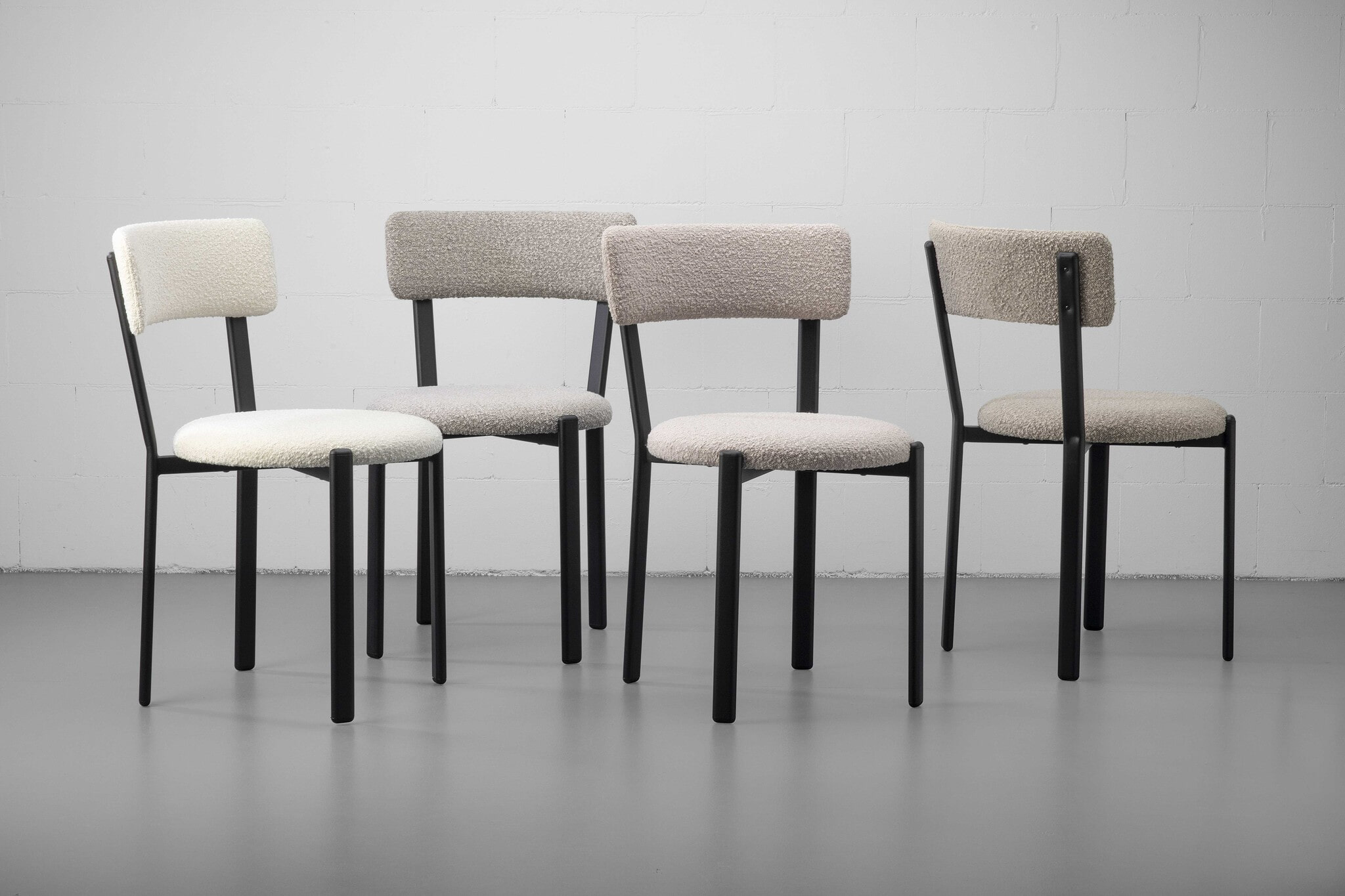 Jesper Home Eetkamerstoel 'Obu' Bouclé, kleur Raccoon - Afbeelding 6