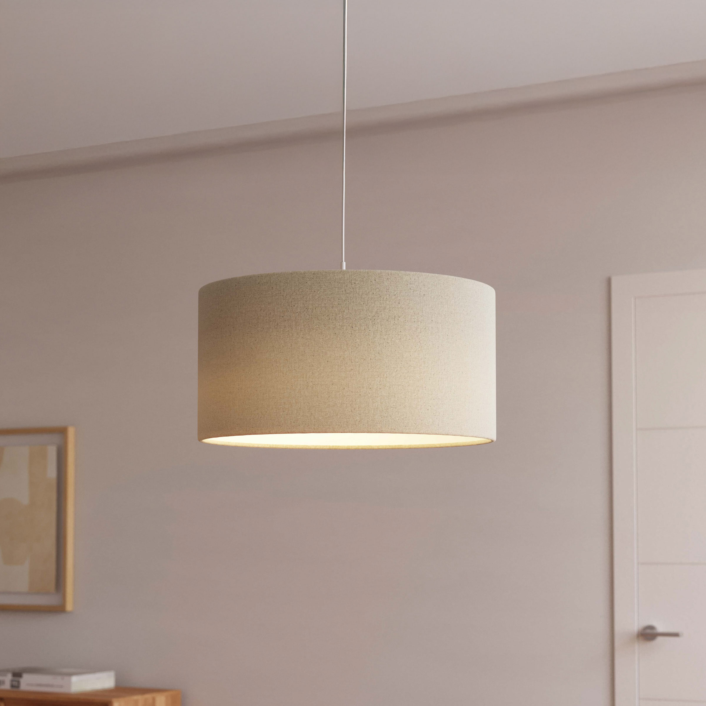 Kave Home Lampenkap 'Nazli' Linnen, ø50cm, kleur Beige