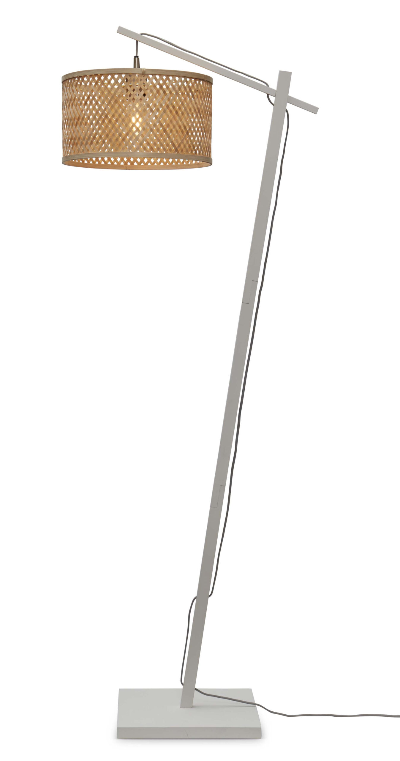 GOOD&MOJO Vloerlamp 'Java' Bamboe, 150cm, kleur Wit/Naturel - Afbeelding 2