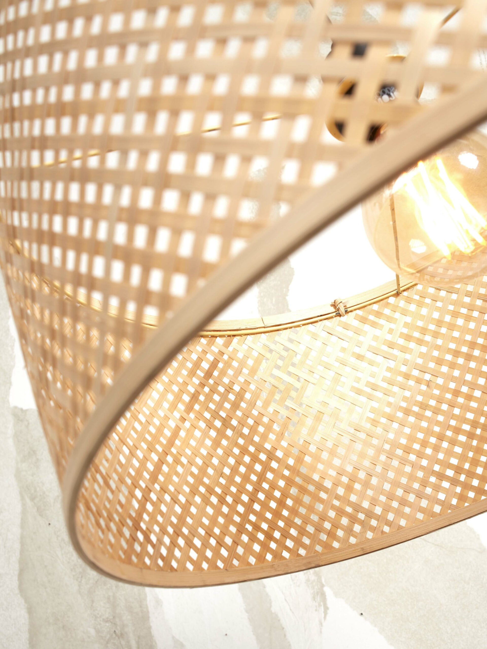 GOOD&MOJO Vloerlamp 'Java' Bamboe, 150cm, kleur Wit/Naturel - Afbeelding 6