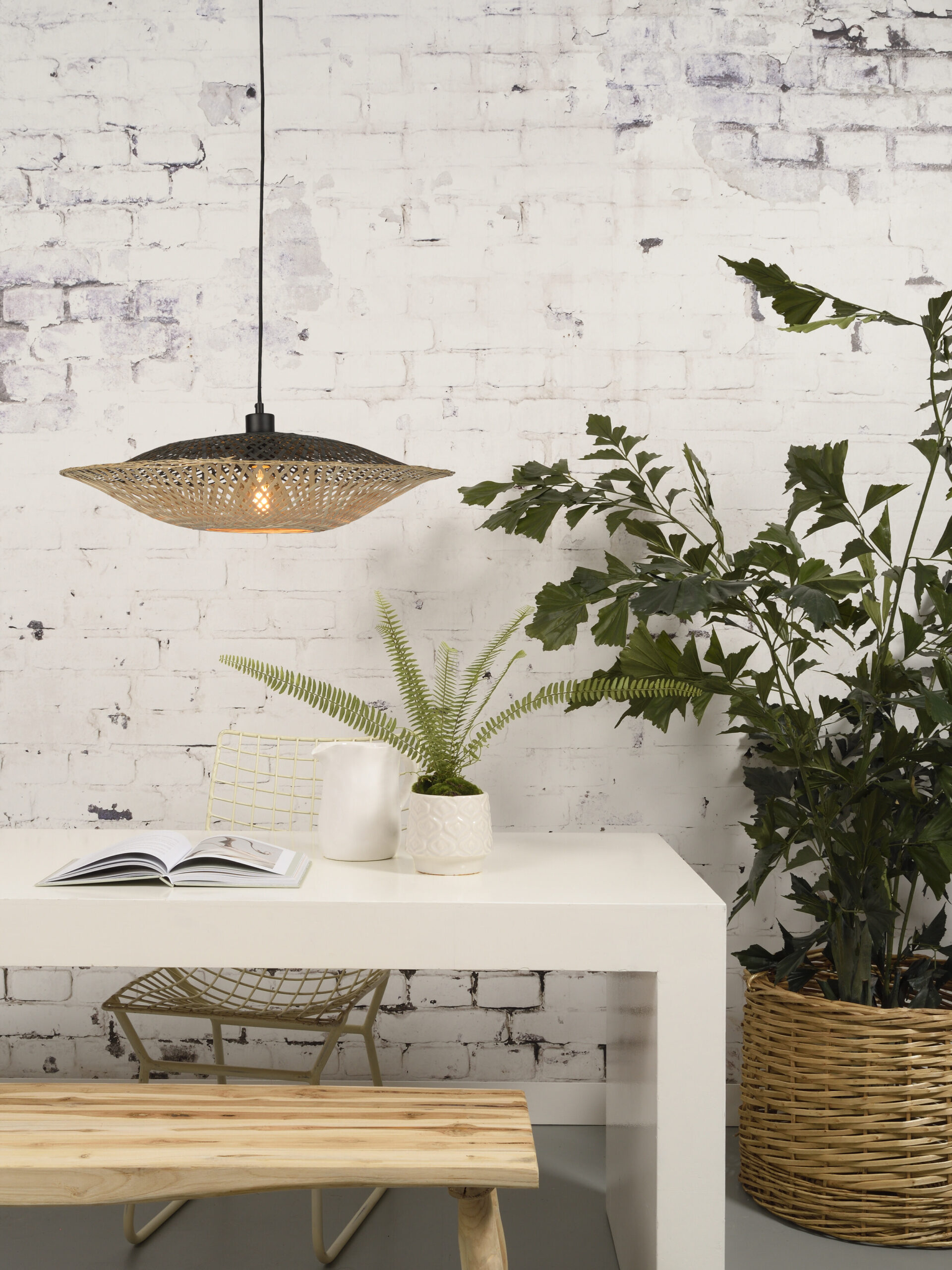 GOOD&MOJO Hanglamp 'Kalimantan' 44cm, Bamboe, kleur Naturel - Afbeelding 7