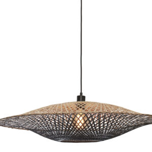 GOOD&MOJO Hanglamp 'Kalimantan' Bamboe, 87cm, kleur Zwart/Naturel