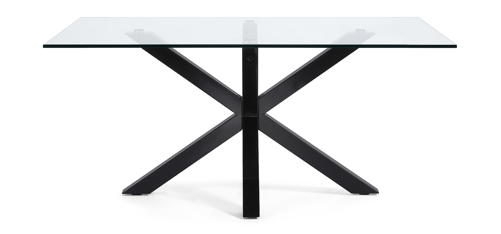 Kave Home Glazen eettafel 'Argo' met zwart onderstel, 180 x 100cm - Afbeelding 2