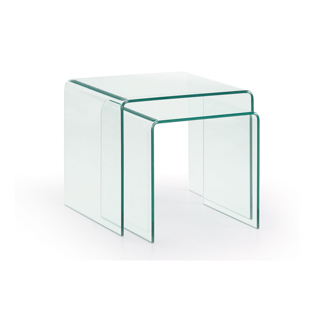 Kave Home Glazen Salontafel 'Burano' Set van 2 stuks - Afbeelding 2