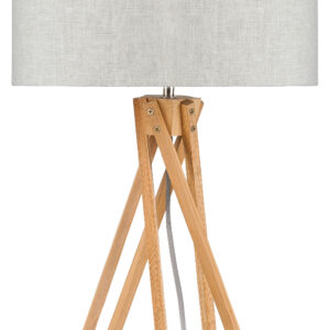 Good&Mojo Tafellamp 'Kilimanjaro' Bamboe en Eco linnen, kleur Beige
