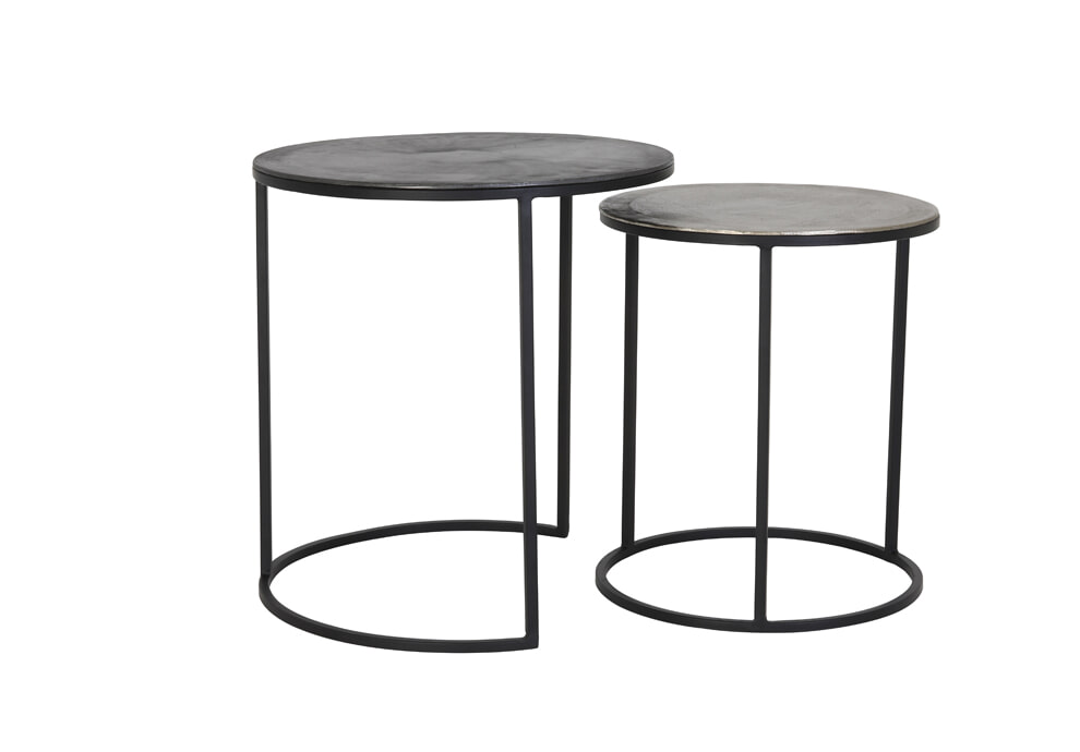Light & Living Bijzettafel 'Talca' Set van 2 stuks, 40/49cm, kleur Antiek Lood - Afbeelding 2
