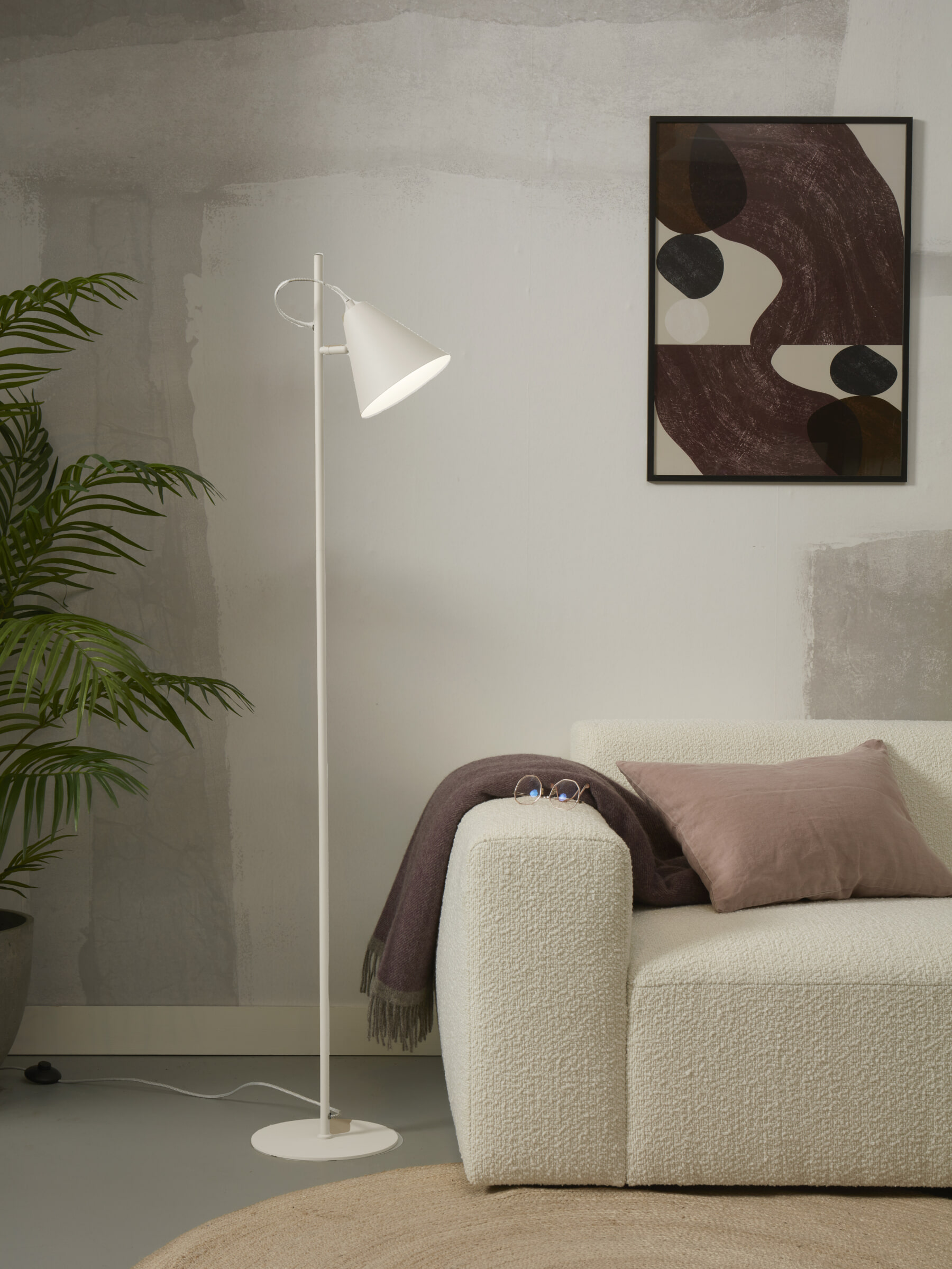 its about RoMi Vloerlamp 'Lisbon' 151cm, kleur Wit - Afbeelding 7