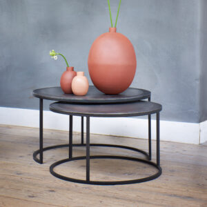 Light & Living Salontafel 'Talca' Set van 2 stuks, 67/75cm, kleur Antiek Koper/Brons