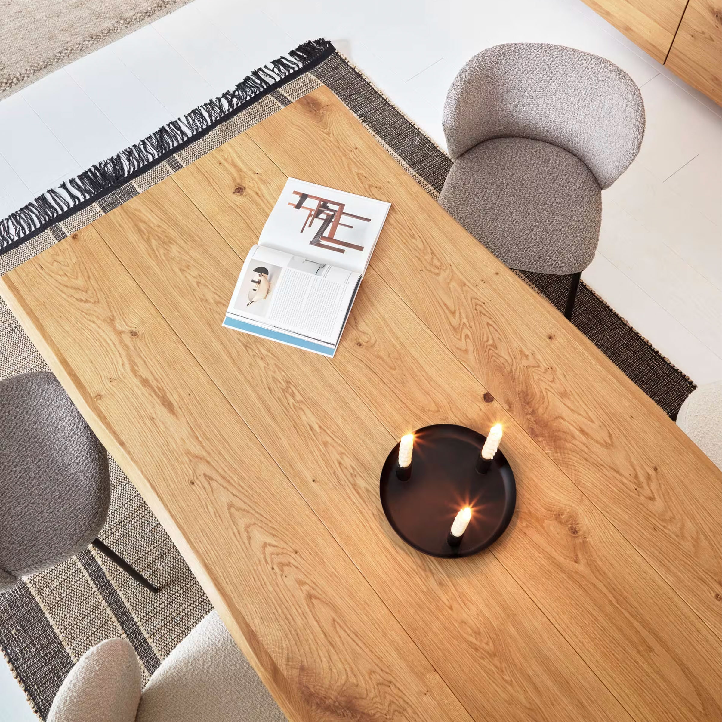 Kave Home Eettafel 'Lotty' Eiken/Glas, 180 x 100cm - Afbeelding 7
