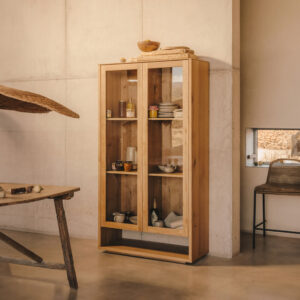 Kave Home Vitrinekast 'Alguema' Eiken en glas, 185 x 100cm
