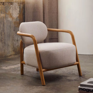 Kave Home Fauteuil 'Melqui' Eikenhout, kleur Beige