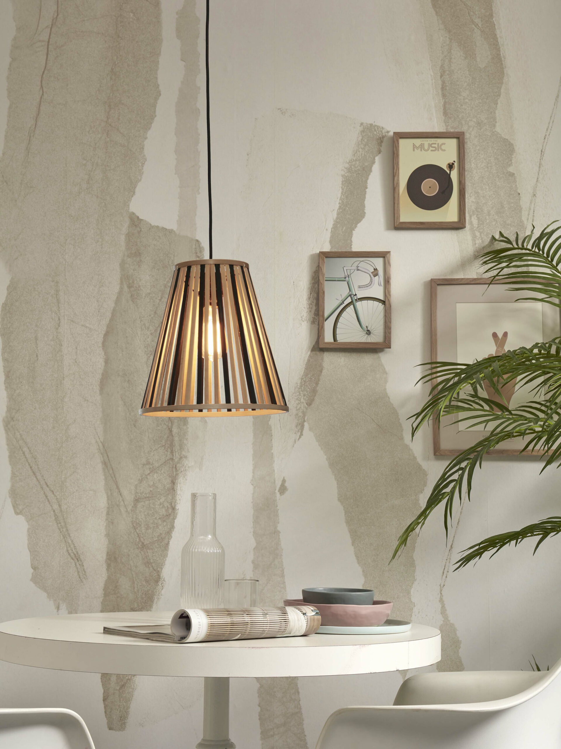 GOOD&MOJO Hanglamp 'Merapi' Bamboe, 30cm, kleur Naturel/Zwart - Afbeelding 7