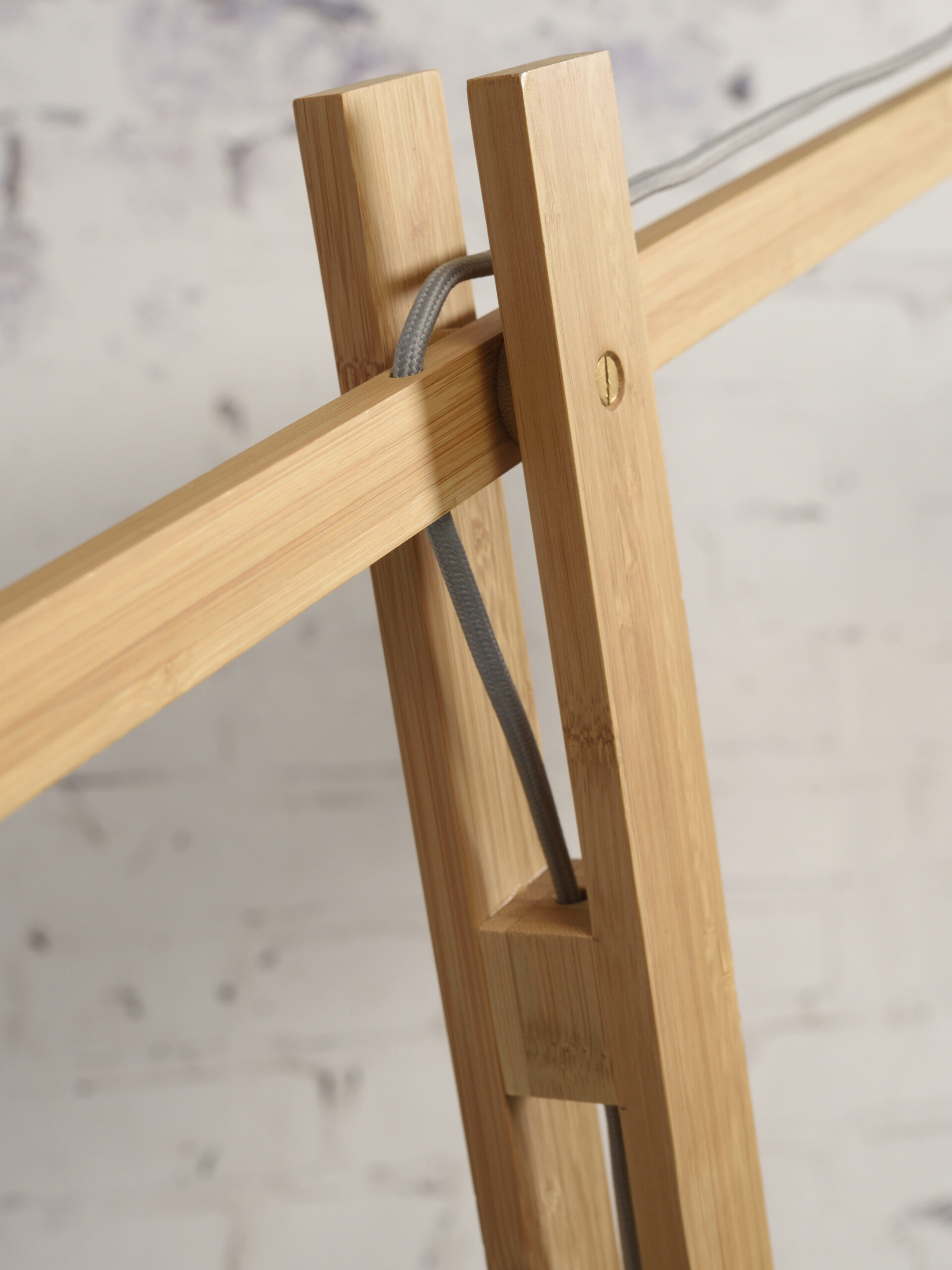 GOOD&MOJO Vloerlamp 'Montblanc' Bamboe en Eco linnen, 207cm, kleur Denimblauw - Afbeelding 5