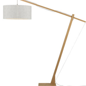 GOOD&MOJO Vloerlamp 'Montblanc' Bamboe en Eco linnen, 207cm, kleur Beige