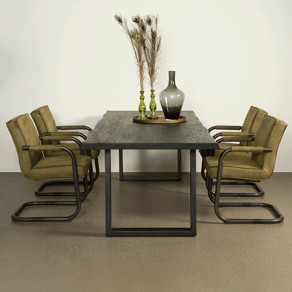 Tower Living Eettafel 'Ultimo' kleur Zwart, 200 x 100cm